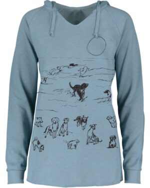 Notch Neck Hoody Beach Dogs