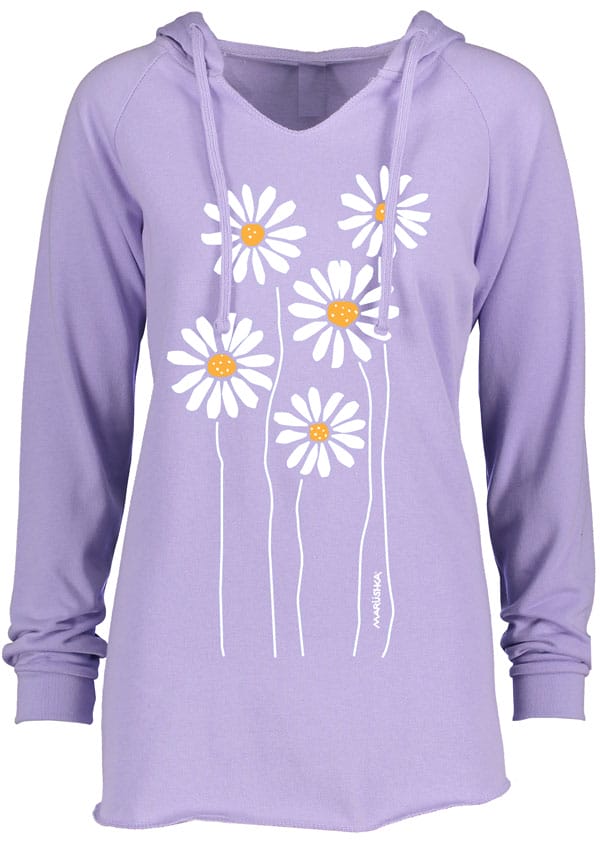 Notch Neck Hoody Daisies