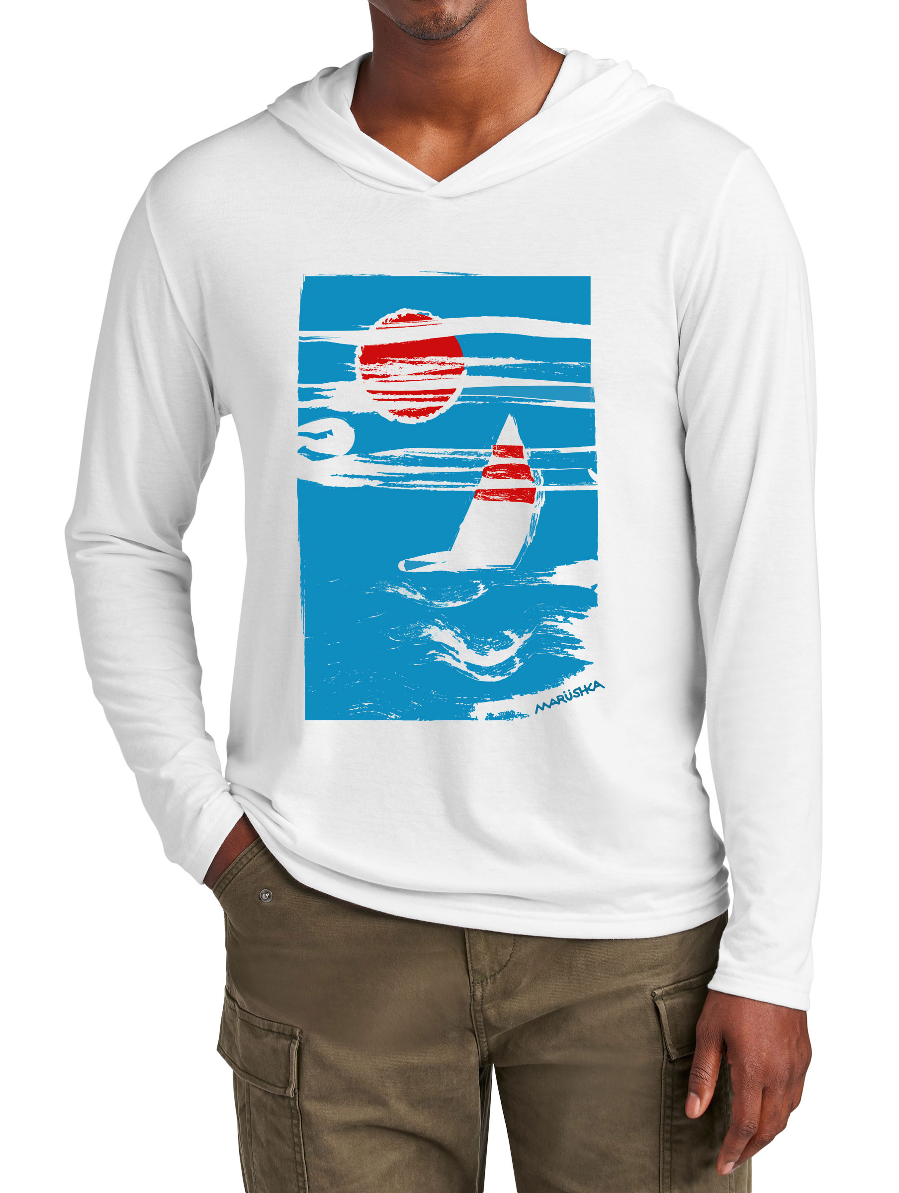 Tri Blend Long Sleeve Hooded T Sky Winds - Image 2