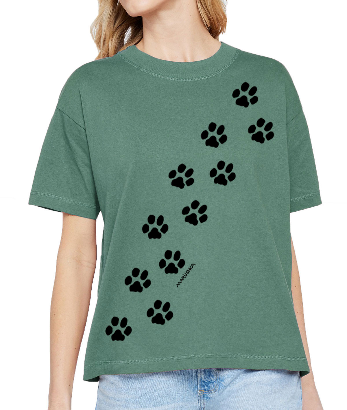 Boxy Crew T Paw Prints - Image 2