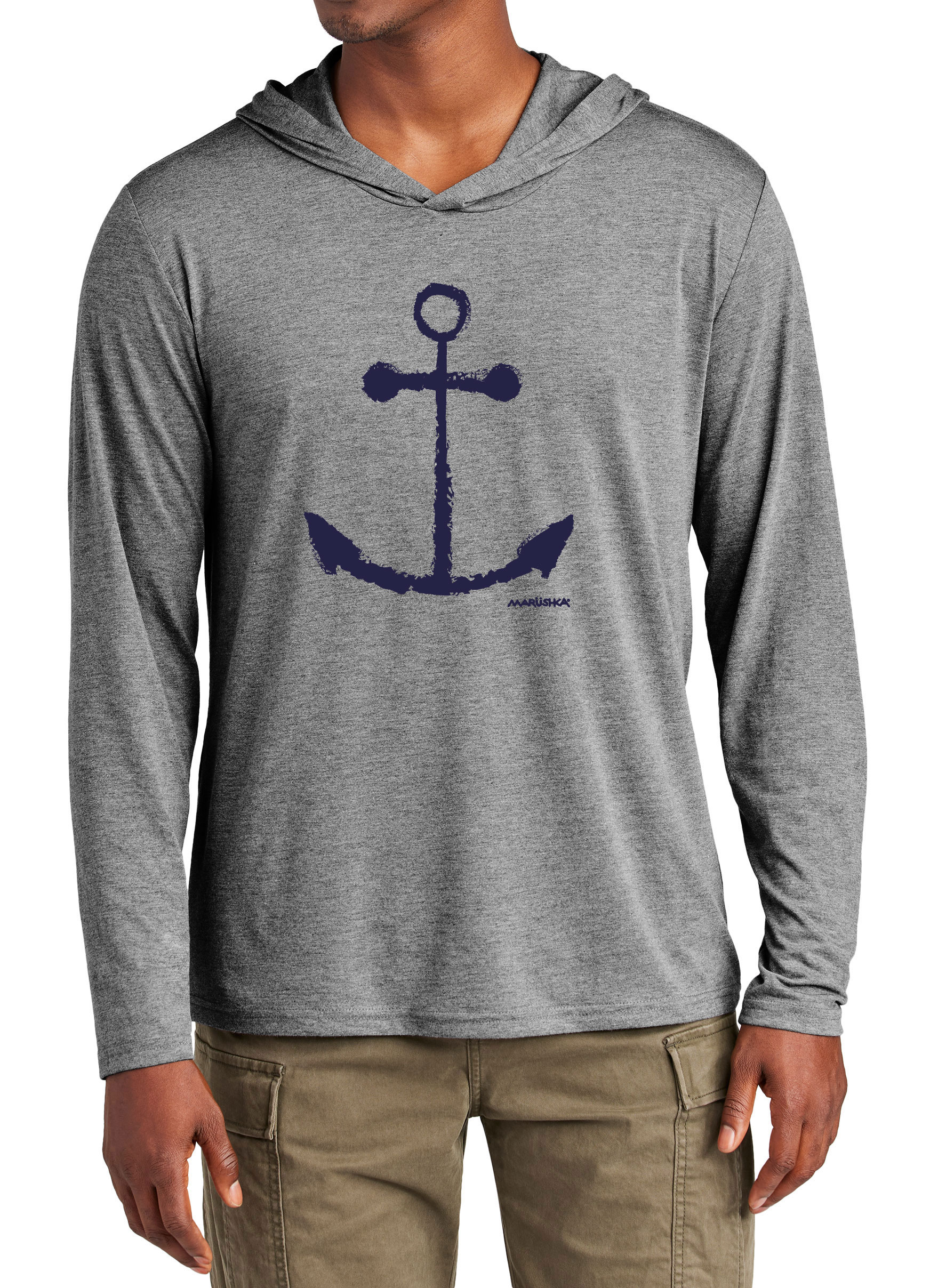 Tri Blend Long Sleeve Hooded T Anchor - Image 2