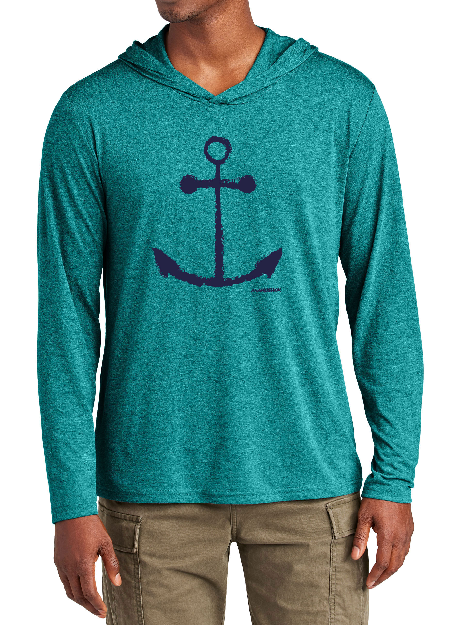 Tri Blend Long Sleeve Hooded T Anchor - Image 4