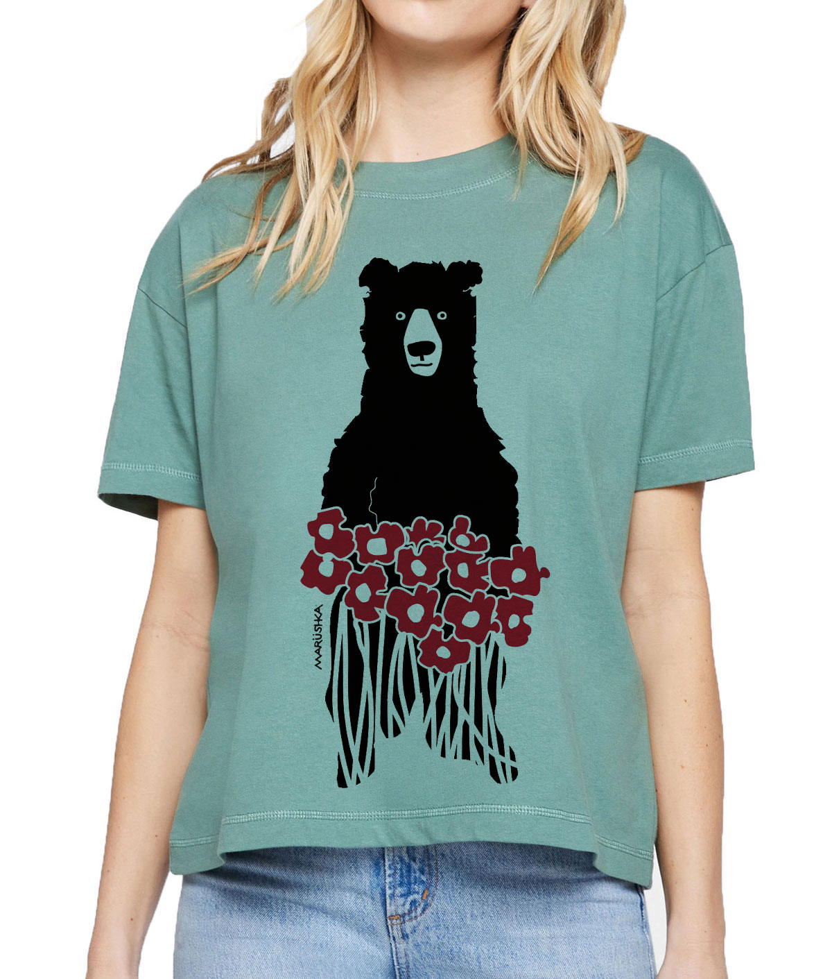 Boxy Crew T Bear Flowers - Image 3