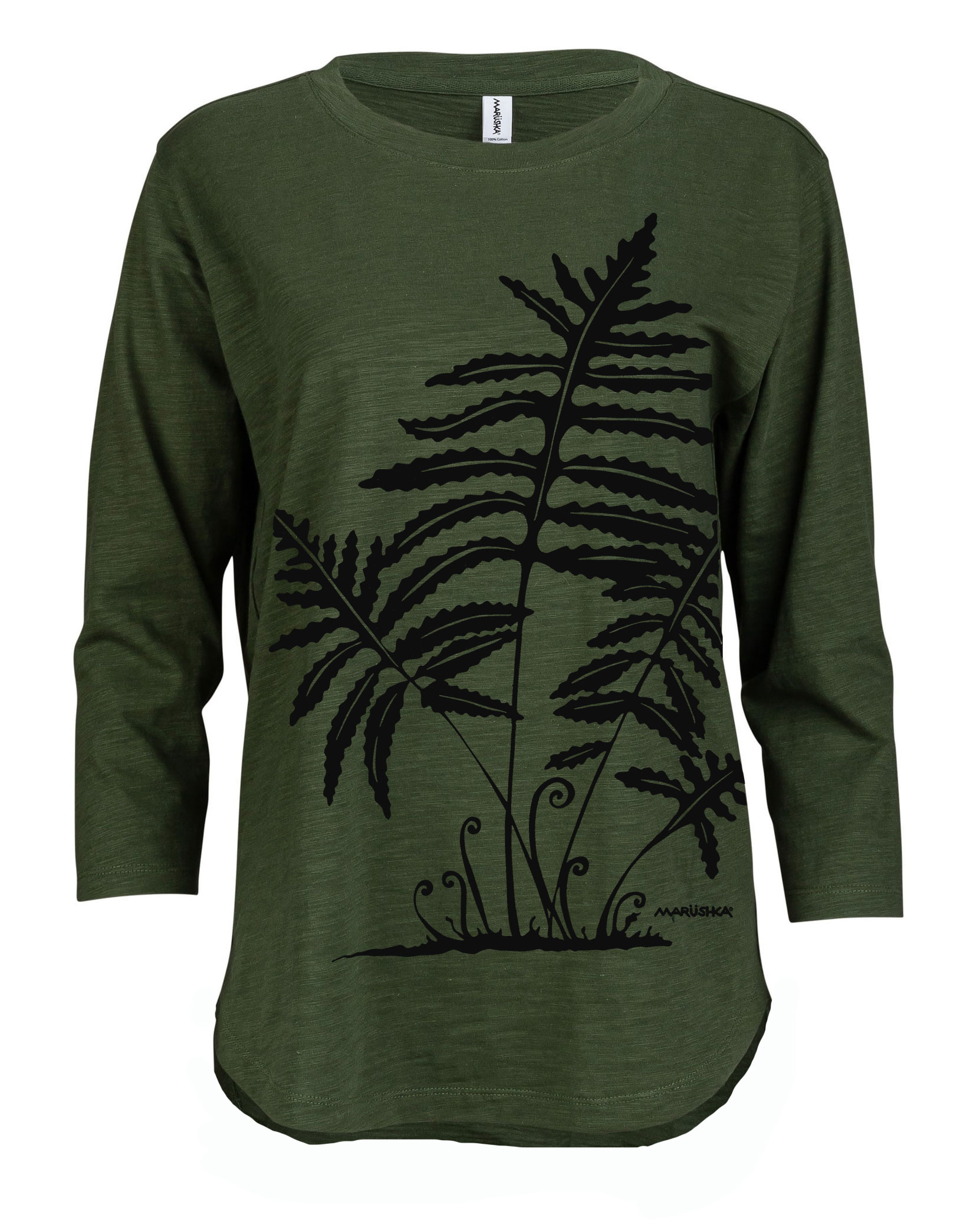 3/4 Slub Hi-Lo Fern 2 - Image 2