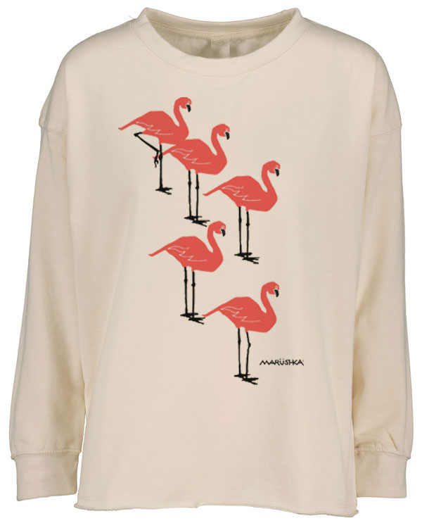 Drop Shoulder Crew Flamingo Flock - Image 2