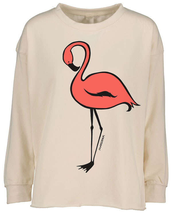 Drop Shoulder Crew Flamingo - Image 3