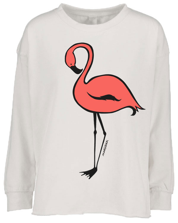 Drop Shoulder Crew Flamingo - Image 2
