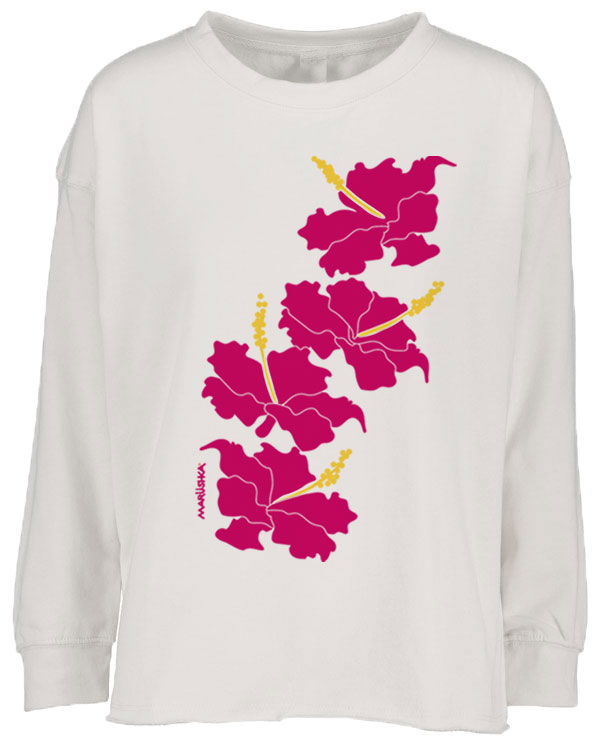 Drop Shoulder Crew Hibiscus - Image 2