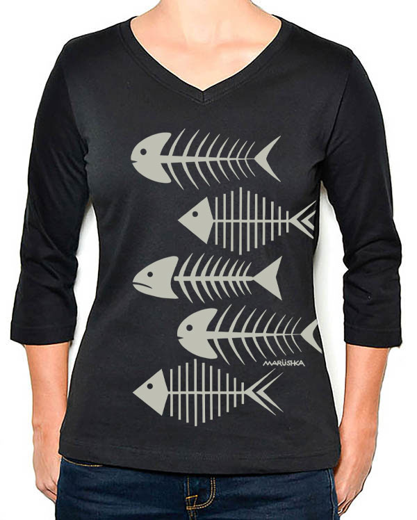 3/4 Sleeve Tee Fishbones - Image 2
