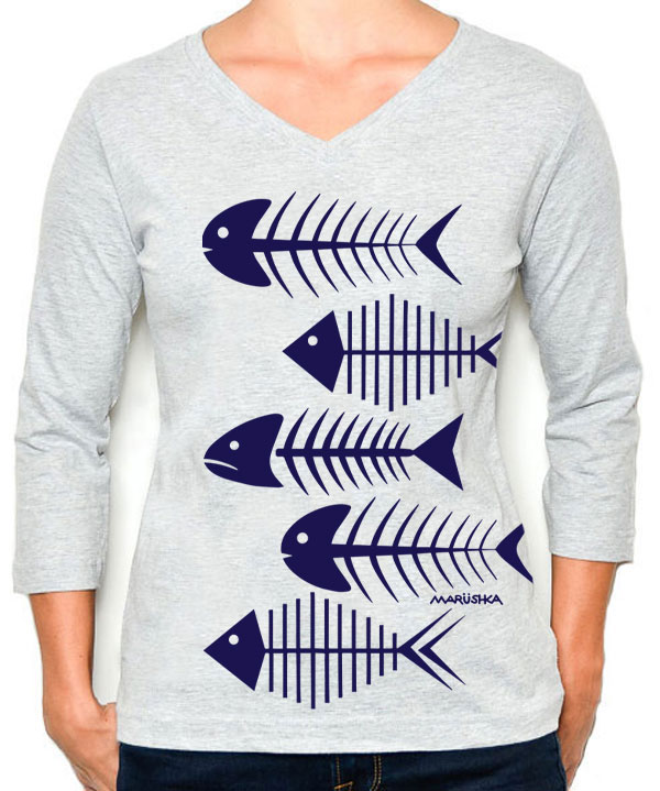 3/4 Sleeve Tee Fishbones - Image 4