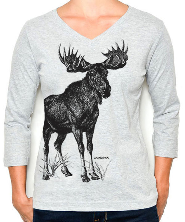 3/4 Sleeve Tee Vintage Moose - Image 2