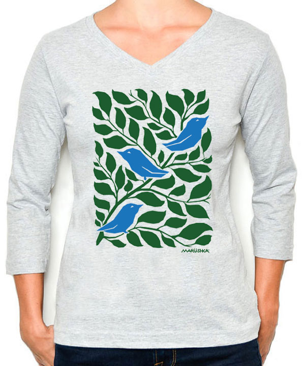 3/4 Sleeve Tee 3 Birds - Image 2