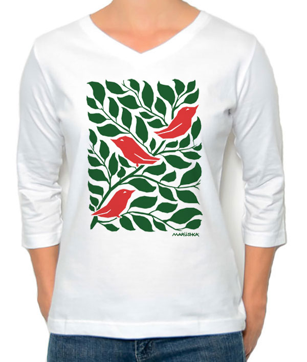 3/4 Sleeve Tee 3 Birds - Image 5