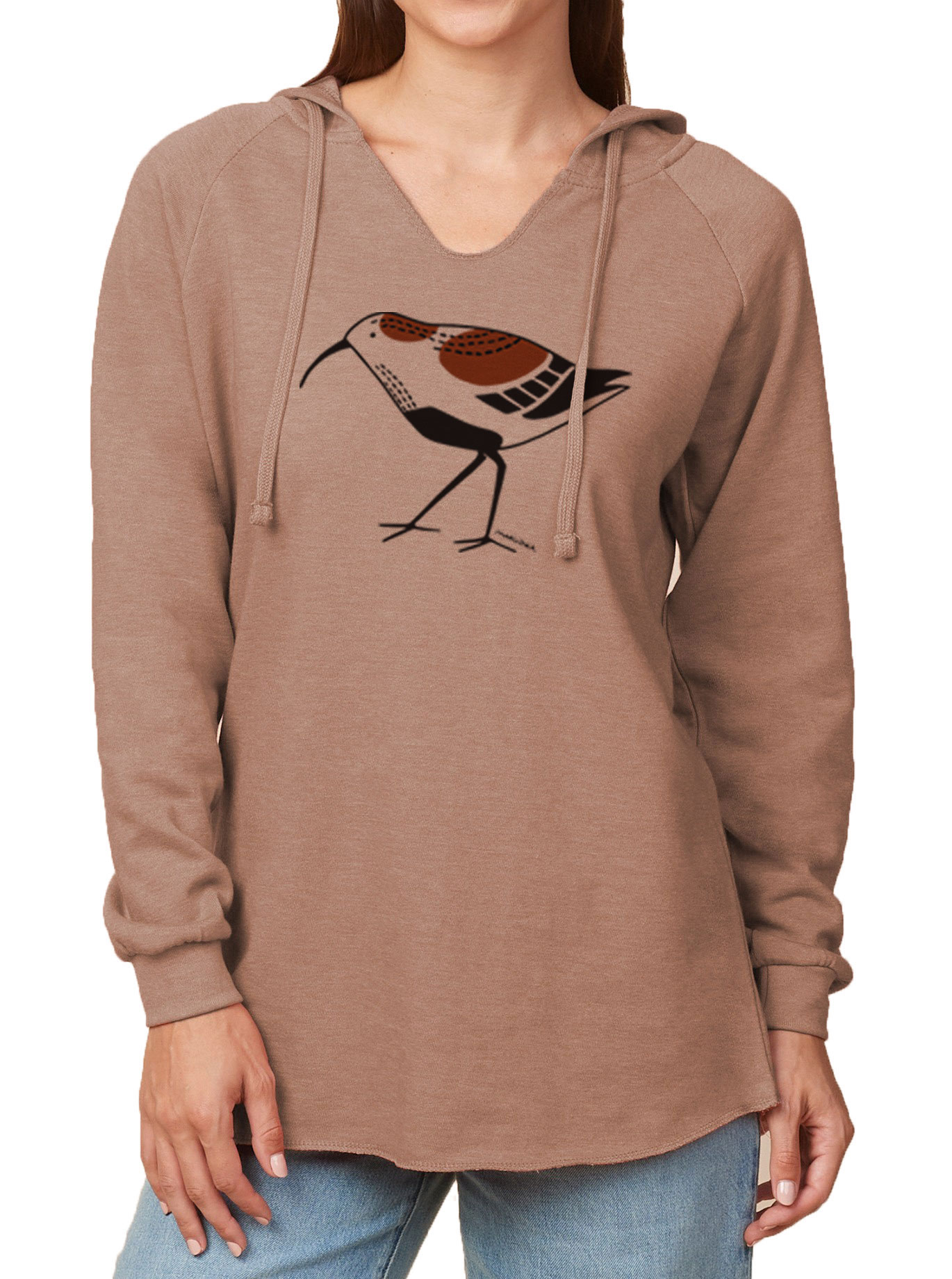 Notch Neck Hoody Lone Sandpiper - Image 3