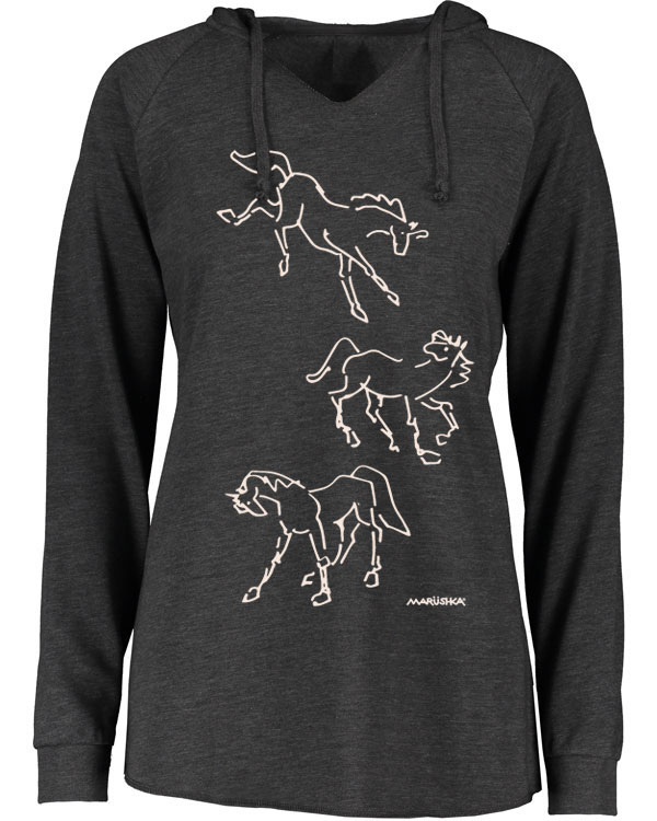 Notch Neck Hoody Wild Horses - Image 3
