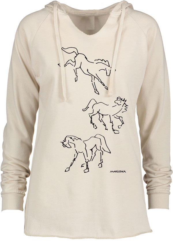 Notch Neck Hoody Wild Horses - Image 2