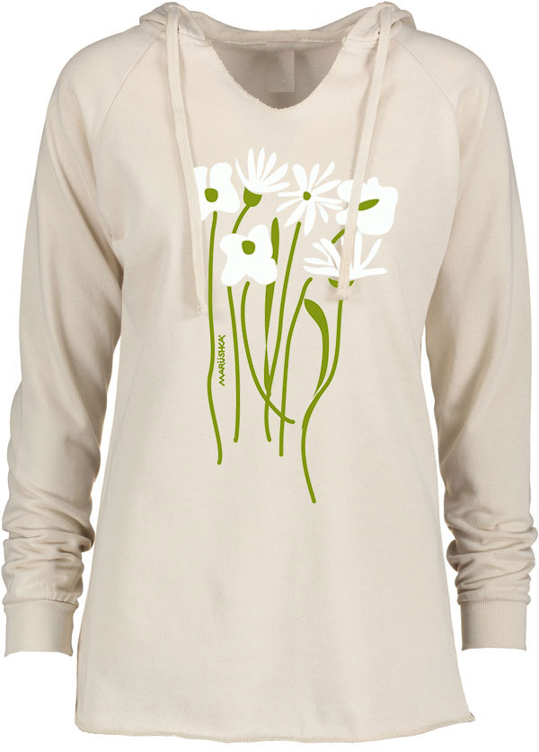 Notch Neck Hoody Flower Patch - Image 2