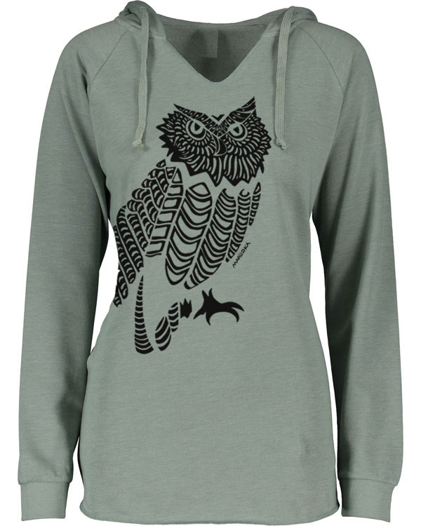 Notch Neck Hoody Owl - Image 4