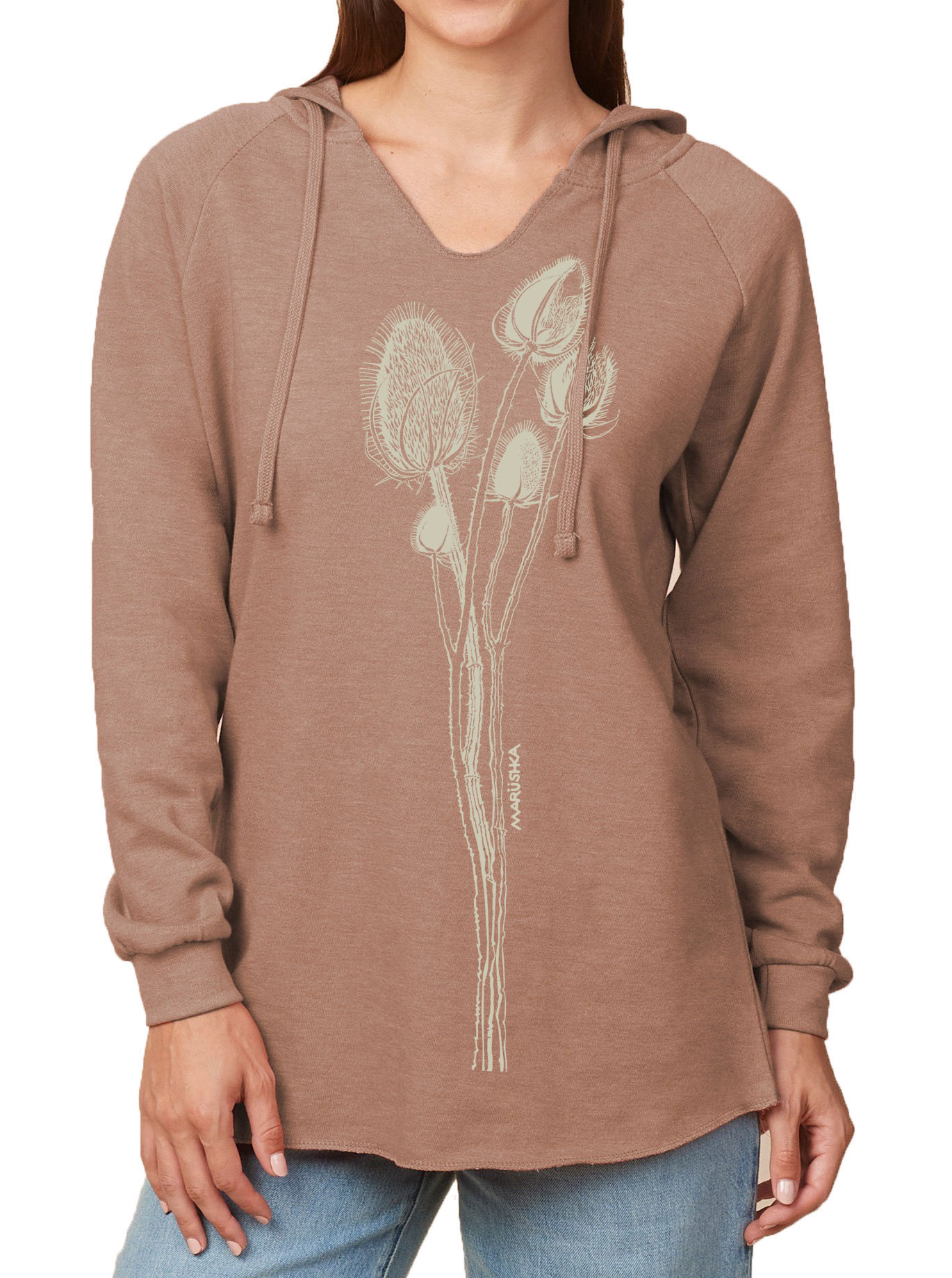 Notch Neck Hoody Teasel - Image 4