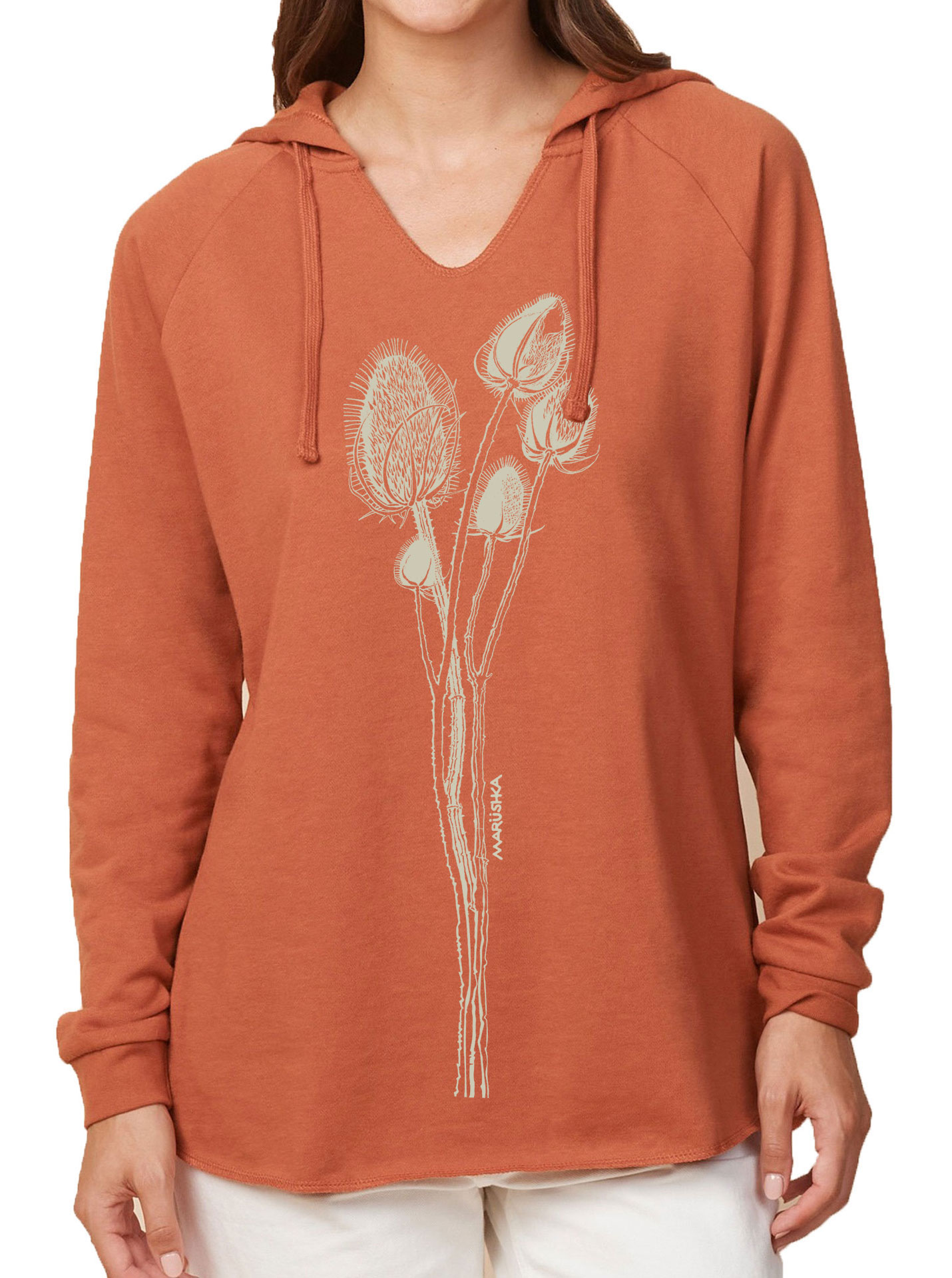 Notch Neck Hoody Teasel - Image 5