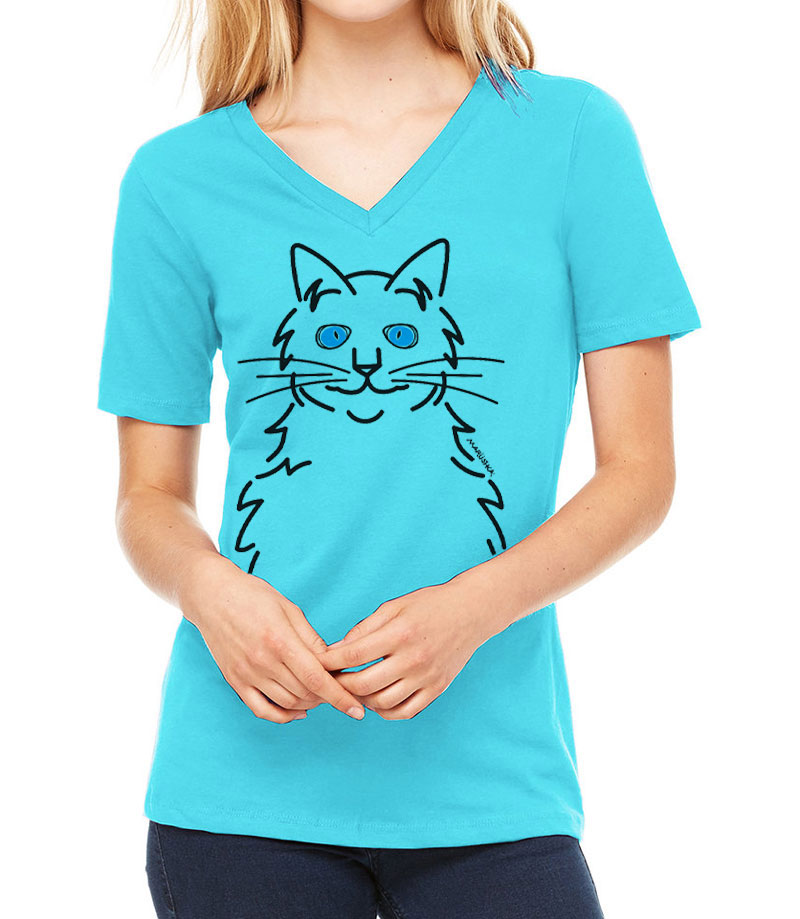 Relaxed V Neck Cat Eyes - Image 2