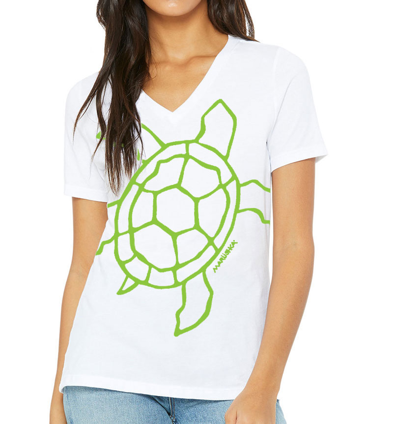 Relaxed V Neck Big Sea Turtle - Image 2