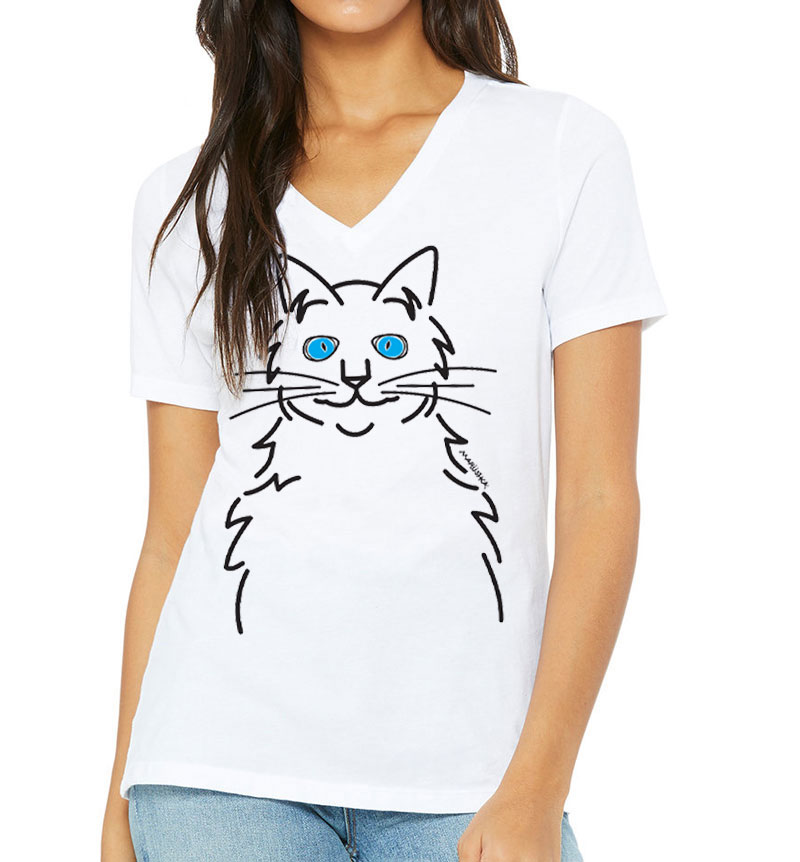 Relaxed V Neck Cat Eyes - Image 3