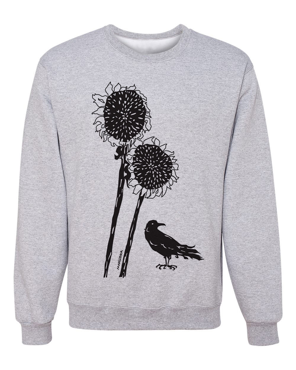 Crewneck Sweatshirt Sunflower Crow - Image 2