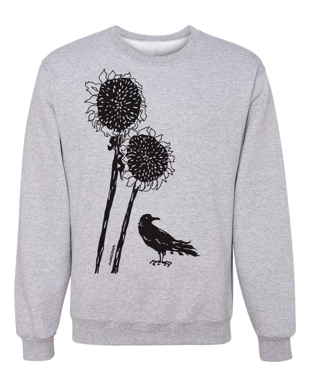 Crewneck Sweatshirt Sunflower Crow - Image 6