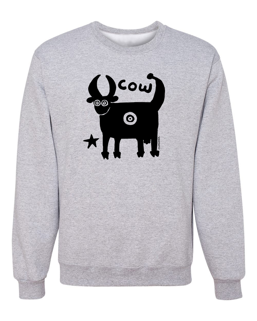 Crewneck Sweatshirt Folk Cow - Image 4
