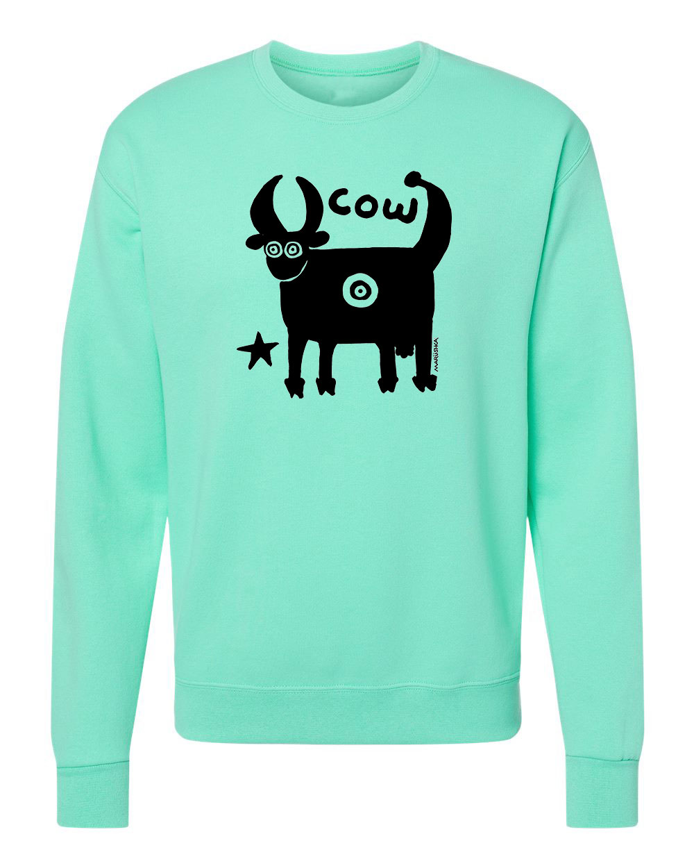 Crewneck Sweatshirt Folk Cow - Image 3