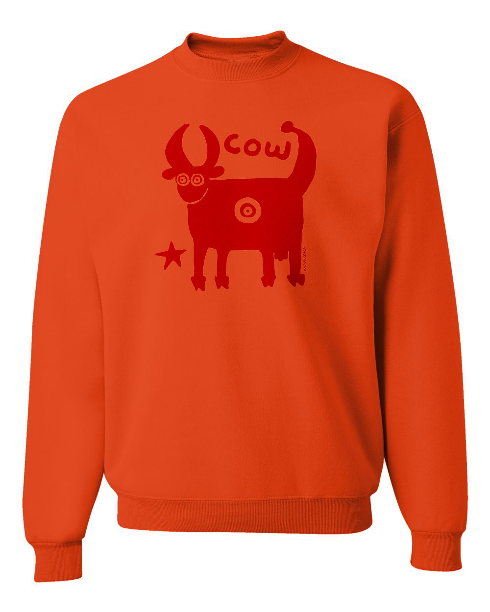 Crewneck Sweatshirt Folk Cow - Image 5