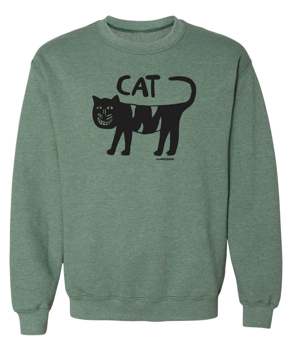 Crewneck Sweatshirt Folk Cat - Image 3