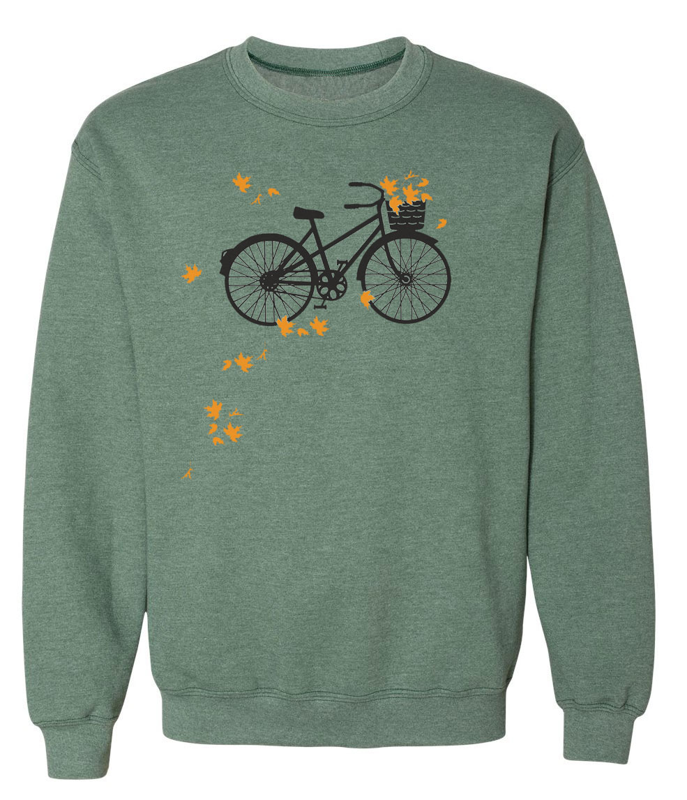 Crewneck Sweatshirt Bike Leaves - Image 2