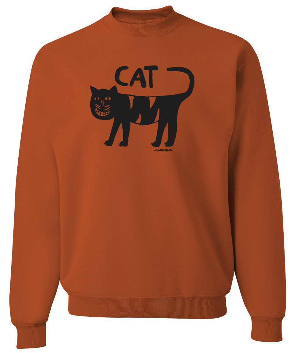 Crewneck Sweatshirt Folk Cat - Image 2