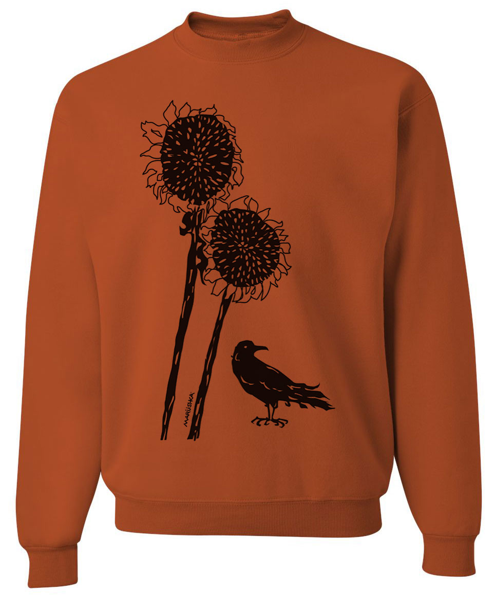 Crewneck Sweatshirt Sunflower Crow - Image 3