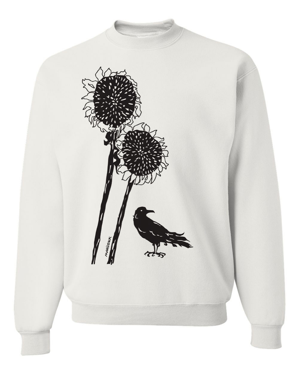 Crewneck Sweatshirt Sunflower Crow - Image 7