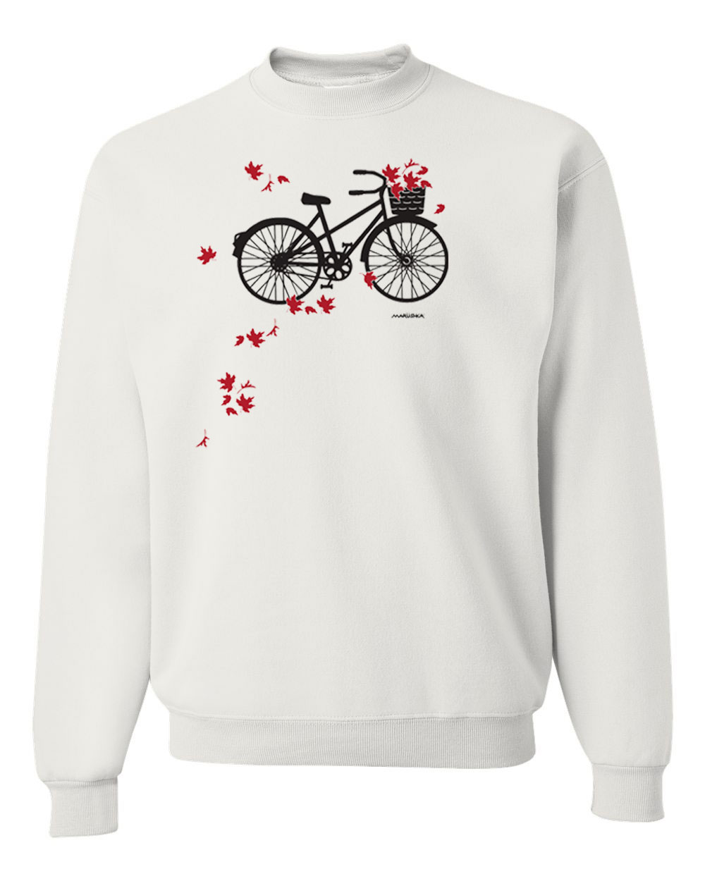 Crewneck Sweatshirt Bike Leaves - Image 3