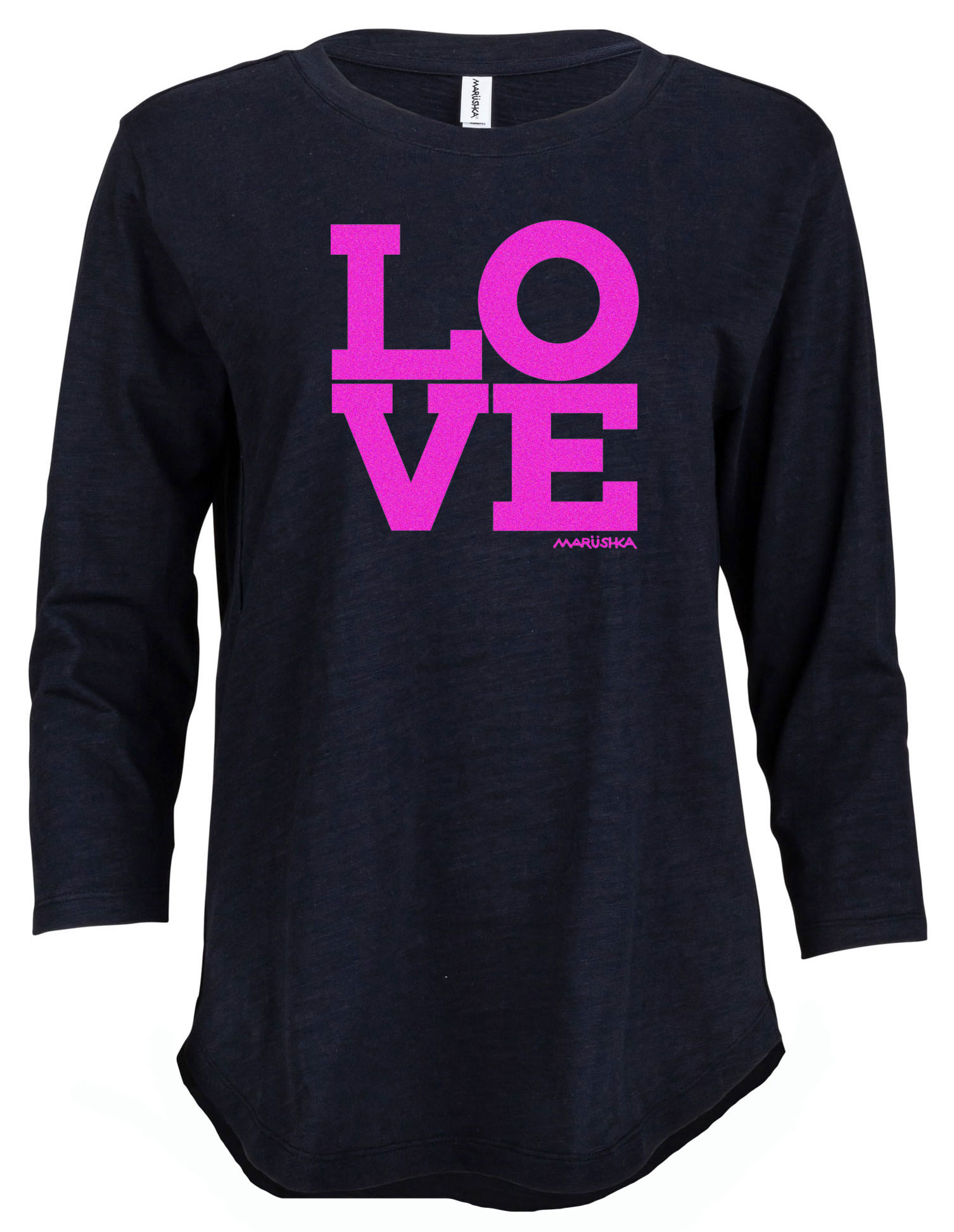 3/4 Slub Hi-Lo LOVE - Image 2