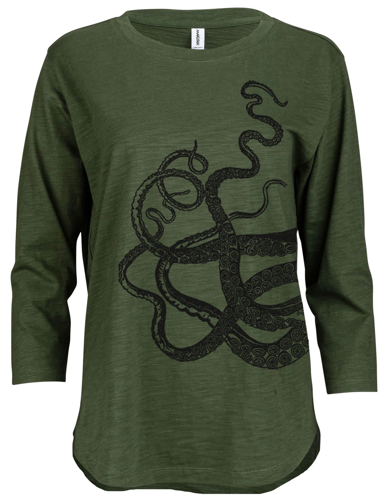 3/4 Slub Hi-Lo Octopus - Image 4