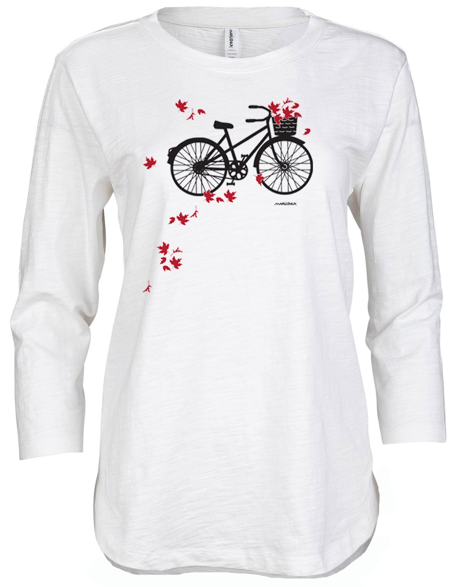 3/4 Slub Hi-Lo Bikes Leaves - Image 3