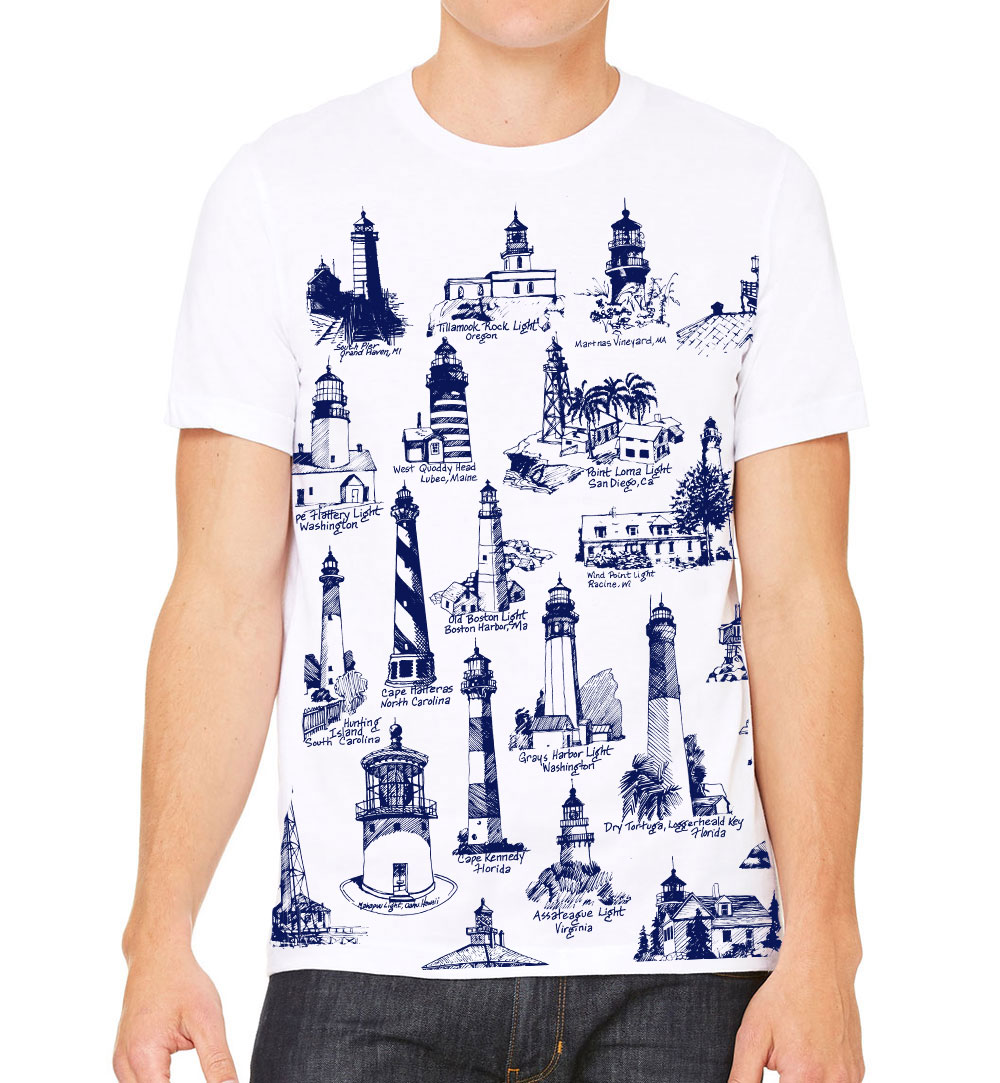 Short Sleeve T Lighthouses USA - Image 3