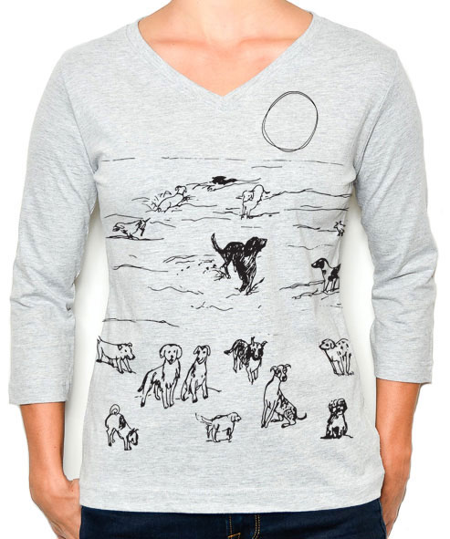 3/4 Sleeve Tee Beach Dogs - Image 2