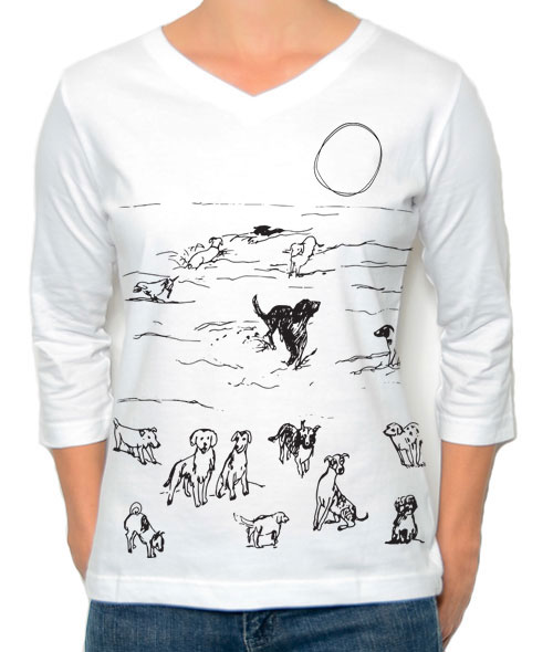 3/4 Sleeve Tee Beach Dogs - Image 3