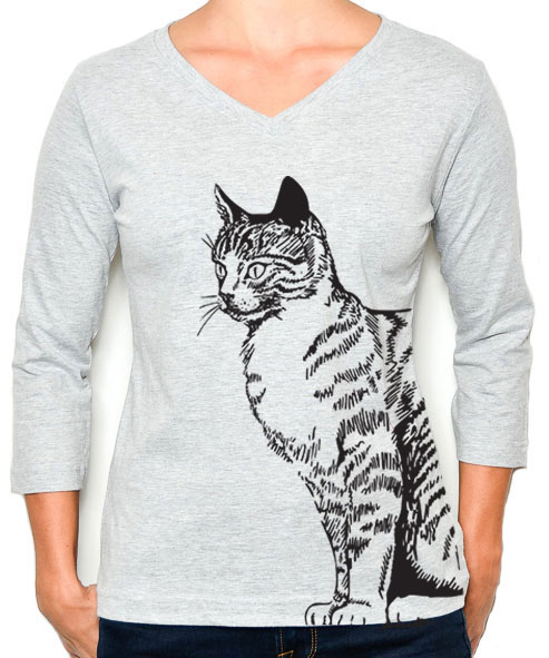 3/4 Sleeve Tee Cat Tail - Image 2