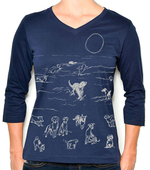 3/4 Sleeve Tee Beach Dogs - Image 4