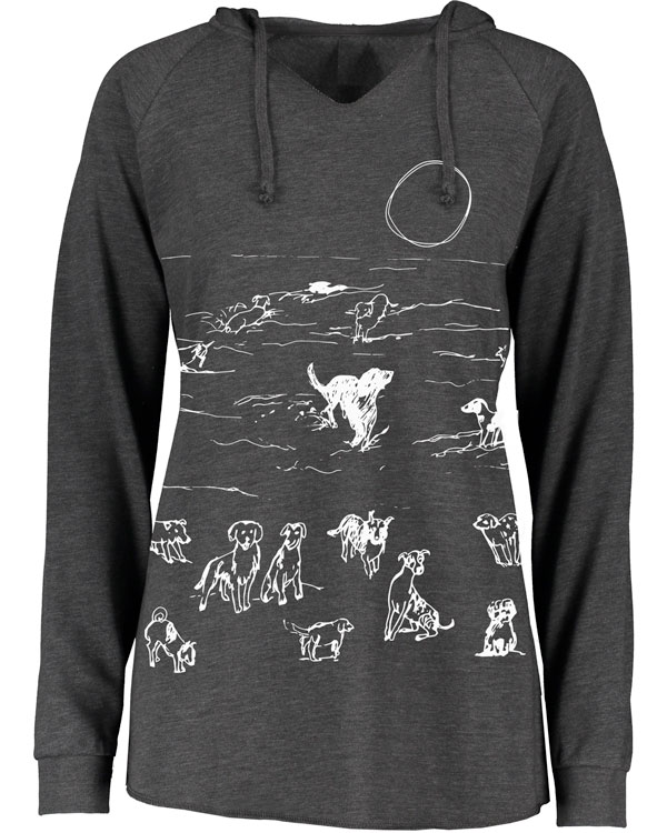 Notch Neck Hoody Beach Dogs - Image 2