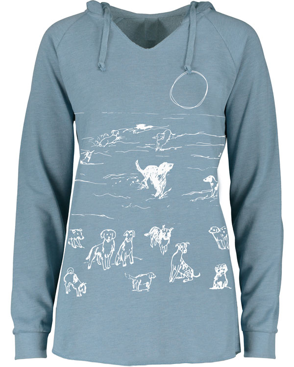 Notch Neck Hoody Beach Dogs - Image 3