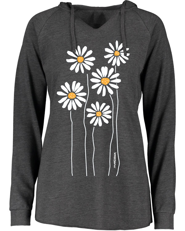 Notch Neck Hoody Daisies - Image 4