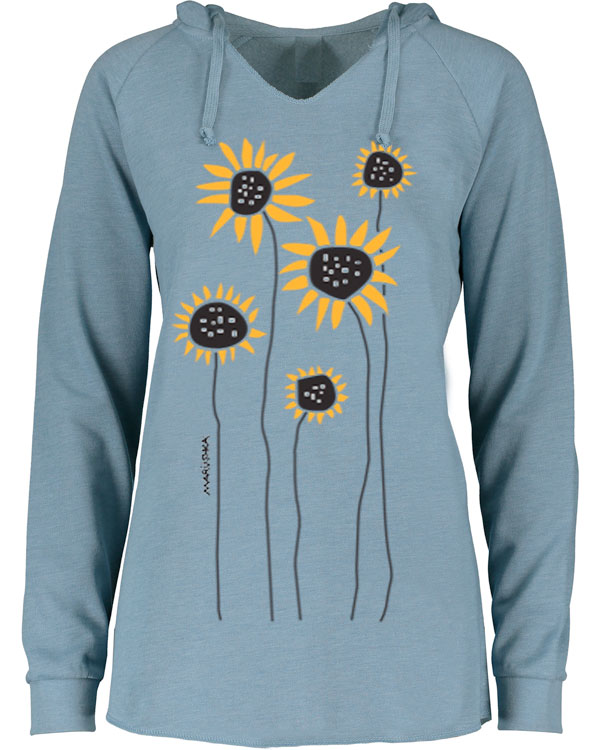 Notch Neck Hoody Sunflower Field - Image 2